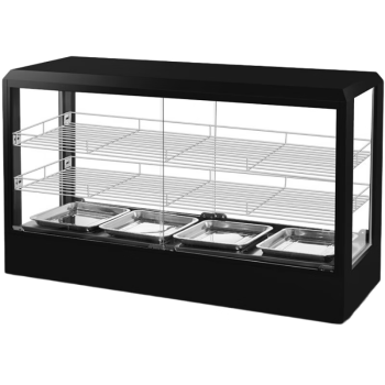 NGNLW商用保温柜食品小型加热恒温箱展示柜台式板栗蛋挞面包玻璃熟食柜   【不锈钢色】弧中2层(经典款)