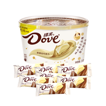 德芙（Dove）奶香白巧克力分享碗装252g下午茶零食糖果礼物生日