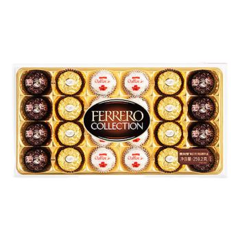 费列罗（FERRERO）臻品威化巧克力制品24粒259.2g 礼盒装 喜糖伴手礼七夕情人节礼物