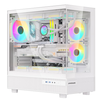 FPMAX时空Crystal Z8海景房机箱ATX主板游戏电脑台式机支持快拆270°海景房360水冷 白色