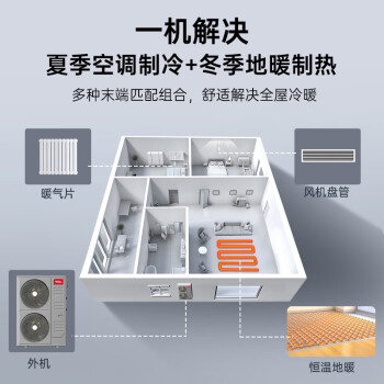 TCLTCL10匹空气源热泵超低温采暖机 全直流变频 喷气增焓冷暖双一级能效整体式 380v CNLZ27SZ/HBp-7