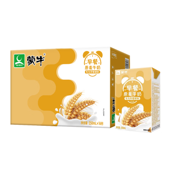 蒙牛早餐奶麦香味利乐包250ml×16盒 专为早餐研制 燕麦醇香 吴磊同款