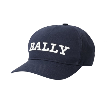 巴利（BALLY） 男士海军蓝棱纹平布棒球帽 LOGO刺绣 6233607 57