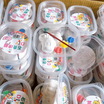 畅宝森 彩绘涂鸦石膏娃娃 儿童幼儿园DIY创意白坯玩具 款式随机 3盒起购 ZM 1