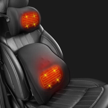 XMSJ汽车车载头枕腰靠按摩电动加热两用套装