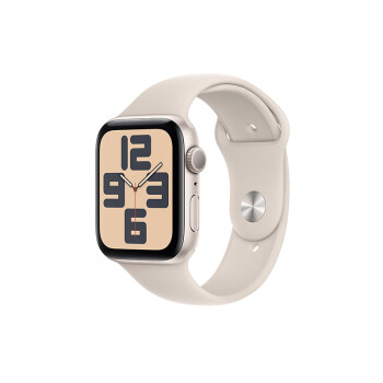 Apple/苹果 Watch SE 2023款智能手表GPS款44毫米星光色铝金属表壳星光色运动型表带S/M MRE43CH/A