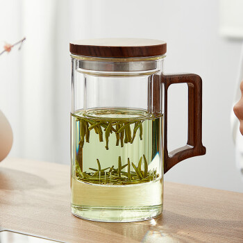 泥也茶杯玻璃水杯加厚耐高温高硼硅绿茶杯家用办公春茶功夫茶具