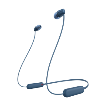 索尼（SONY）WI-C100 无线立体声 颈挂式 蓝牙耳机 IPX4防水防汗 约25小时长久续航 (WI-C200升级款) 蓝色
