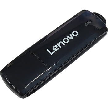 联想（Lenovo）64GB USB2.0 U盘帽盖设计 时尚便携 SS260系列学习办公电脑通用 黑色