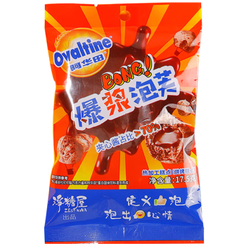 阿华田（Ovaltine）爆浆泡芙87.5g（17.5gx5包）可可脂巧克力酱夹心网红下午茶零食