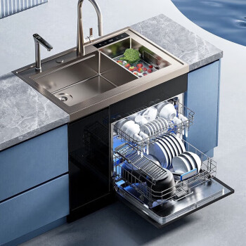美的双洗集成水槽XH09P 水槽洗碗机 集成洗碗机 洗碗机带洗菜盆一体机 生鲜活氧洗