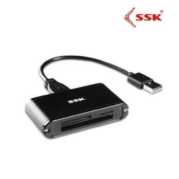 飚王（SSK）USB3.0 高速多合一读卡器 SD CF TF手机电脑 双接口 SCRM630