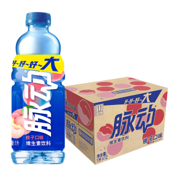 脉动桃子口味 1L*12瓶 维C低糖维生素饮料 家庭大瓶装