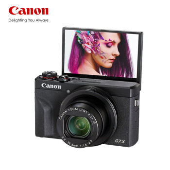 佳能PowerShot 照相机vlog便携卡片视频直播高清相机 G7X3黑色