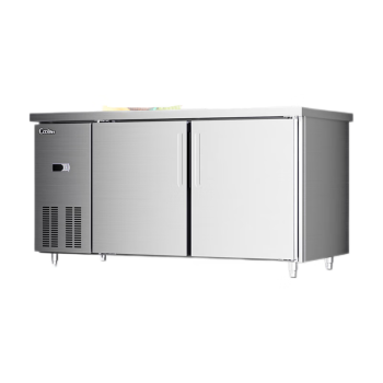 东贝(Donper)冷藏保鲜工作台商用操作台冰柜平冷水吧台不锈钢厨房奶茶店工作台1.5M双温风冷款