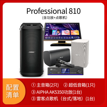 Bose/博士 Professional 810 KTV音响家庭卡拉OK音箱 主扩2只+低音+功放话筒点歌机 套装