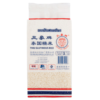 三象牌白糯米1kg 五谷杂粮黏米粽子米米饭伴侣 泰国原装进口 