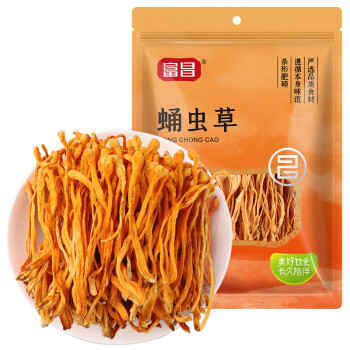 富昌食品 菌菇干货炖汤煲汤干贝虫草汤伴侣富昌蛹虫草120g/袋