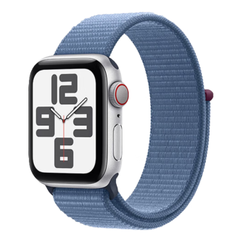 Apple/苹果 Watch SE 2023款智能手表GPS+蜂窝款40毫米银色铝金属表壳凛蓝色回环式运动型表带MRGR3CH/A