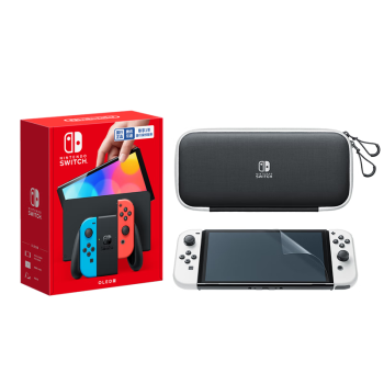 Nintendo Switch任天堂 国行游戏机（OLED版）配红蓝Joy-Con & OLED版便携包