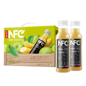 农夫山泉 NFC果汁饮料 100%NFC苹果香蕉汁300ml*10瓶  礼盒