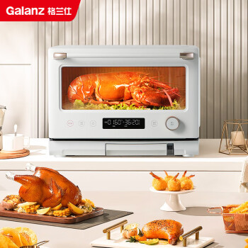 格兰仕（Galanz）(Galanz)白宝箱系列微蒸烤炸四合一家用20L小型微波炉烤箱蒸烤箱一体机D90Q20ESXLV-RW(W0)