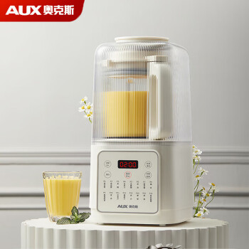 奥克斯（AUX）柔音破壁机家用 1.2L 加热全自动带隔音罩搅拌机  HX-PB9788Z 典雅白