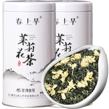 春上早茉莉花茶 2024新茶特级飘雪浓香型茉莉毛尖四川花草茶叶罐装250g