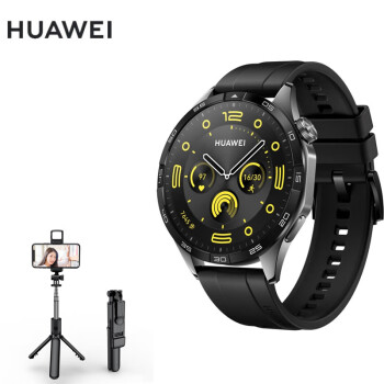 华为（HUAWEI）WATCH智能运动手表GT4 46mm黑色{蓝牙自拍杆套装}科学睡眠运动减脂管理蓝牙通话外出旅游出行必备Y