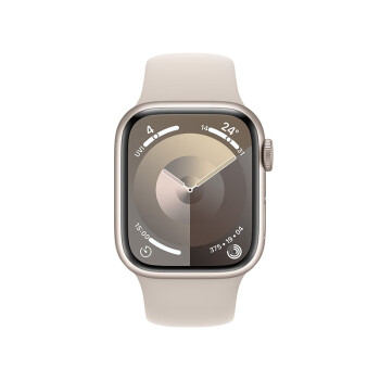 AppleWatch Series 9 智能手表GPS+蜂窝款星光色铝金属表壳星光色运动型表带M/L电话手表S9 MRJF3CH/A