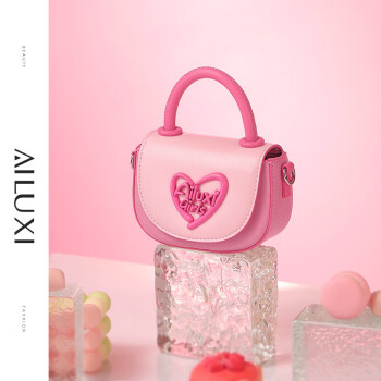 爱路喜（AILUXI）迷你小包包女设计感小众斜挎包粉色手提链条包6846玫瑰星球