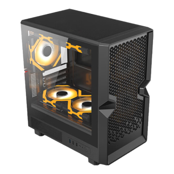 金河田（Golden field）简誉 昊 黑宽体台式电脑主机箱 全兼容240水冷/通风散热面板/兼容M-ATX主板/7风扇位/USB3.0