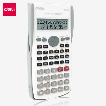 得力（deli）D82MS函数科学计算器 240种功能考试计算机(适用于初高中生) 学生口算 白色
