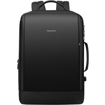 英皇保罗（WILLIAMPOLO）双肩包电脑背包商务户外旅行多功背包 黑色15.6寸