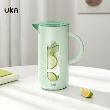 UKAUKA玻璃水壶凉水壶冷水壶耐高温大容量家用泡茶壶开水壶 绿色