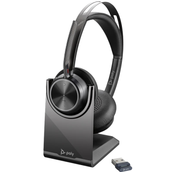 缤特力（PLANTRONICS）  Focus 2 无线蓝牙耳机 头戴式主动降噪 HIFI立体声 带充电底座/兼容手机+电脑