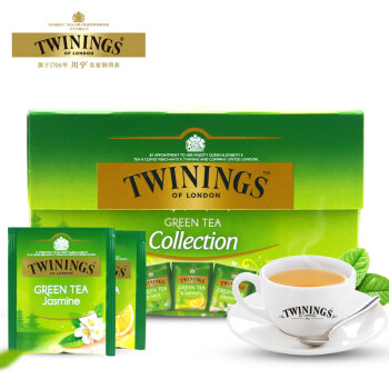 川宁（TWININGS）英式绿茶精选 5种口味混合装 进口茶叶 独立茶包袋泡茶 20袋*2g