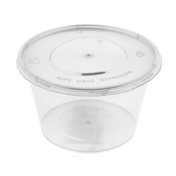 鑫鲜品 一次用品 一次性汤碗圆形塑料碗汤面碗打包盒餐盒450ml圆盒透明带盖450套1箱