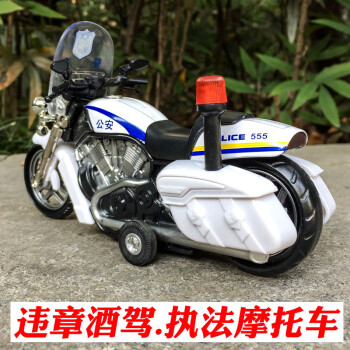 警车摩托车玩具模型仿真合金摩托警察车模男孩儿童玩具汽车模型