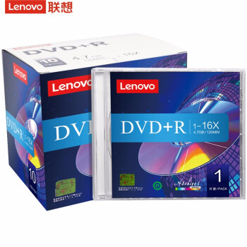 联想（Lenovo）DVD+R 空白光盘/刻录盘 16速4.7GB 台产档案系列 单片盒装 10片/包 商用