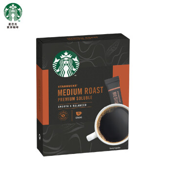 星巴克（Starbucks）黑咖啡 速溶咖啡 0糖低脂 10条23g 中度烘焙 法国原装进口
