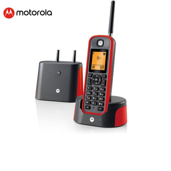 MOTOROLA摩托罗拉 远距离数字无绳电话机 无线座机 子母机单机 办公家用 中英文可扩展 O201C(红色)RH.