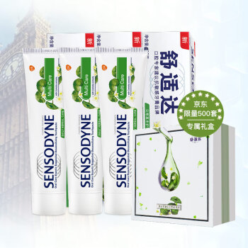 舒适达（Sensodyne） 多效臻护 抗敏感牙膏 100g×3（马达加斯加原产积雪草 法国提粹 草本焕活）