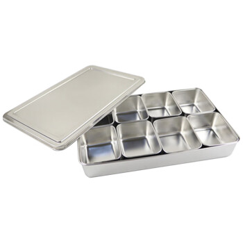 丹诗致远   不锈钢留样盒食物食品留样盒带盖  方形八格 1个装