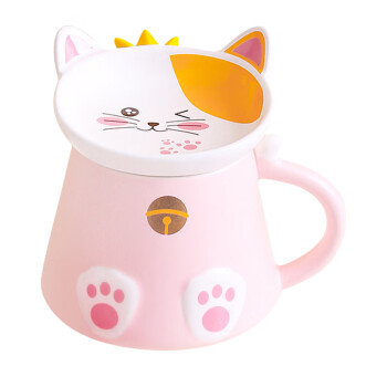粉红丸子卡通猫咪马克杯盲盒FH-WS1227 图案随机 陶瓷杯 牛奶杯 盲盒杯