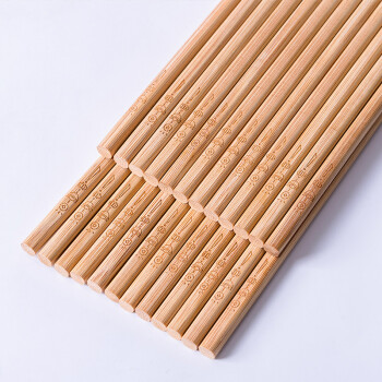 双枪（Suncha） 天然竹筷子 无漆无蜡家用竹筷餐具套装12双装 招财进宝升级款