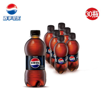 百事可乐 无糖可乐 汽水 碳酸饮料 便携小瓶装【300mL*6瓶*5件】塑膜装