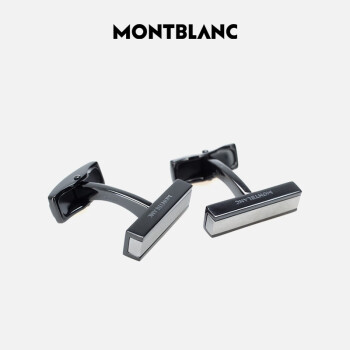 万宝龙MONTBLANC 精钢材质搭配黑色PVD饰面和磨砂精钢嵌件袖扣112928