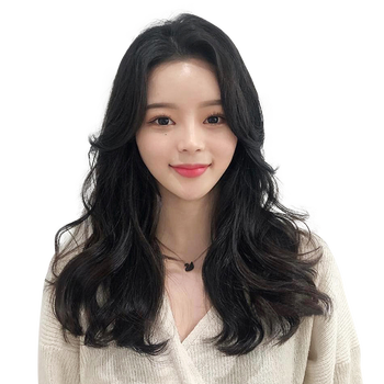 英琪假发女蕾丝长卷发大波浪八字刘海中长发圆脸网红全真人发头套