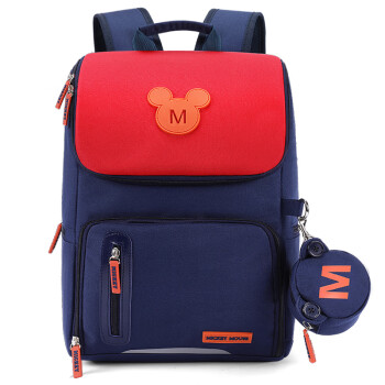 迪士尼（Disney）小学生书包1-3年级男女童米奇韩版休闲儿童背包SM11752藏青色小号